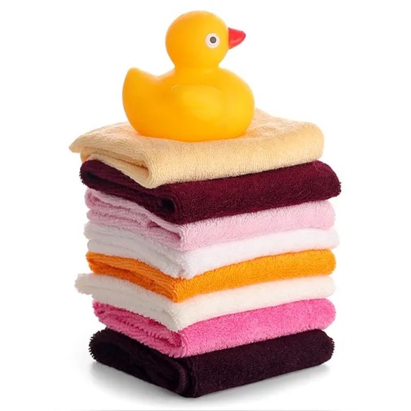 Ben Benny Terry Solid Wash Cloths With Rubber Duck Pack of 8 L 24.5 x B 23.5 cm – Multicolo