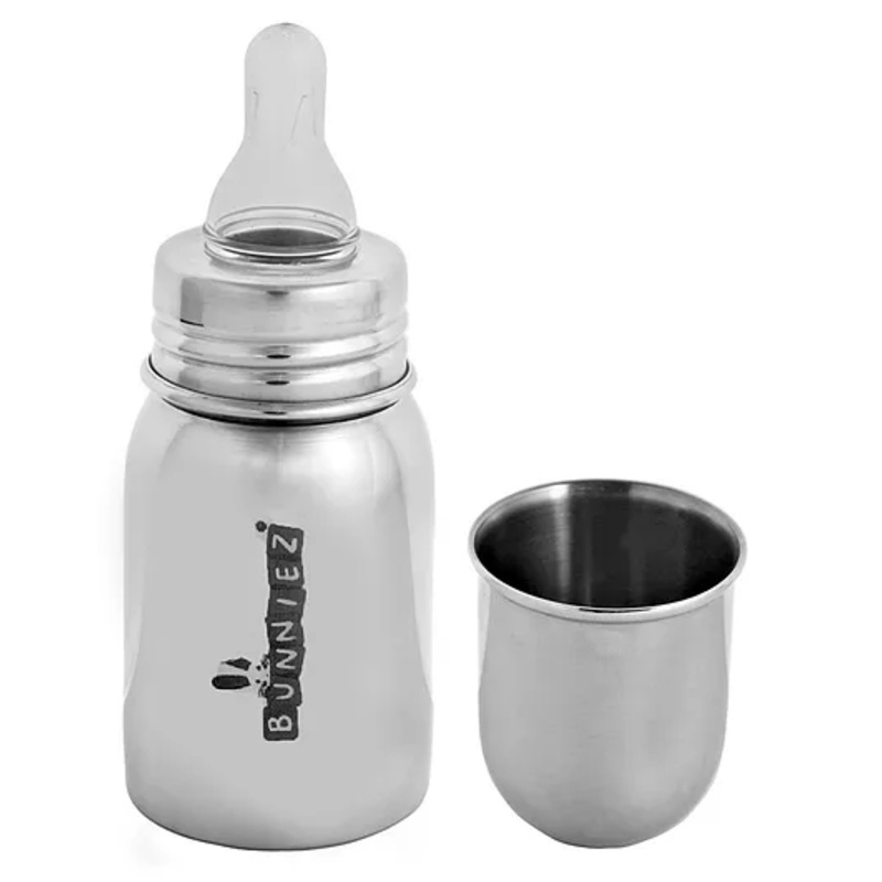 Bunniez Stainless Steel Baby Feeder with Anti-Colic Nipple, bpa-Free – 150 ml