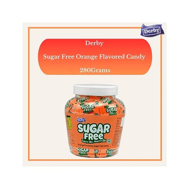 Derby Sugar Free Orange Flavoured Candy 330 Gram | Approx 115pcs | Pack Of 1