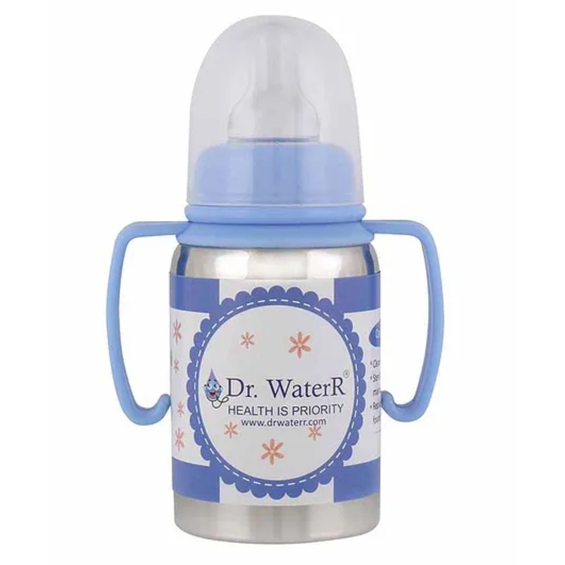 Dr.WateR Twin Handle Feeding Bottle Blue – 150 ml