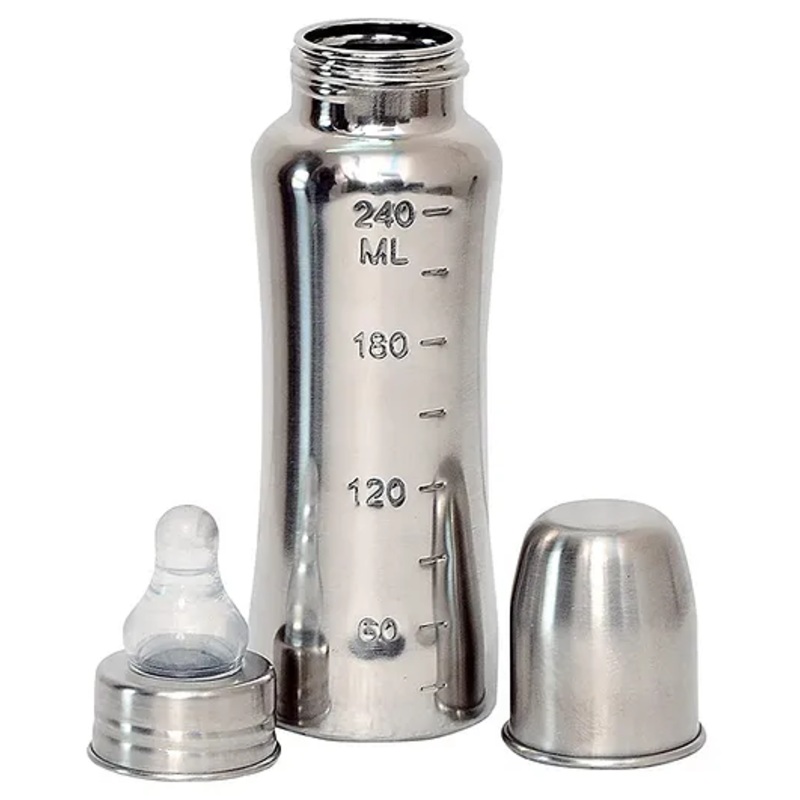 Fantasy India Stainless Steel Baby Feeding Bottle Milk Feeding Water Feeding Easy to Hold Bottle for Kids Babies- 240 ml