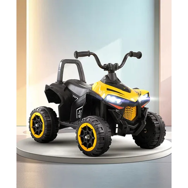 Kids Battery Operated Ride On ATV with Music & Lights – Yellow & Black