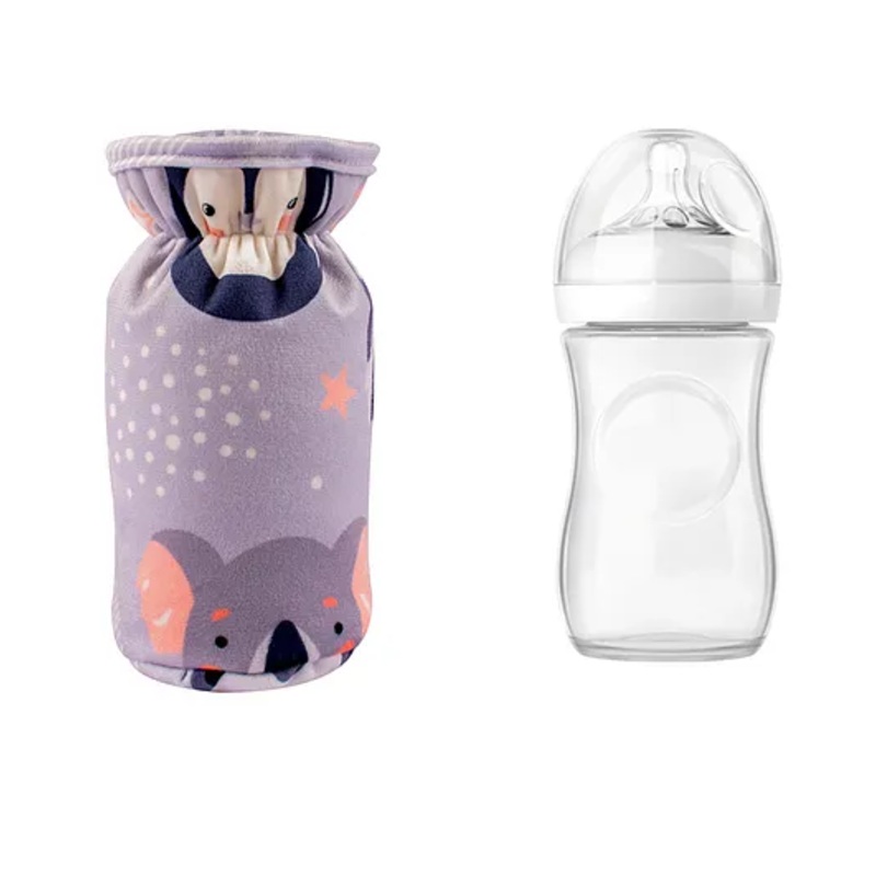 Mittenbooty Baby Broad Neck Bottle Cover for  feeding Bottle upto 260 ml & 330 ml Feeding Bottle Animal Faces Grey