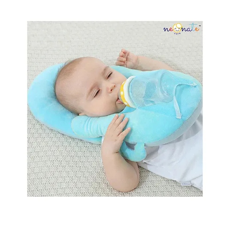 NeonateCare Kids infant New Born Baby Pillow and Self Feeding Pillow( Blue)