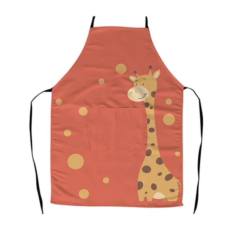 Right Gifting Satin Apron For Kids With Centre Pocket & Adjustable Waist – Red