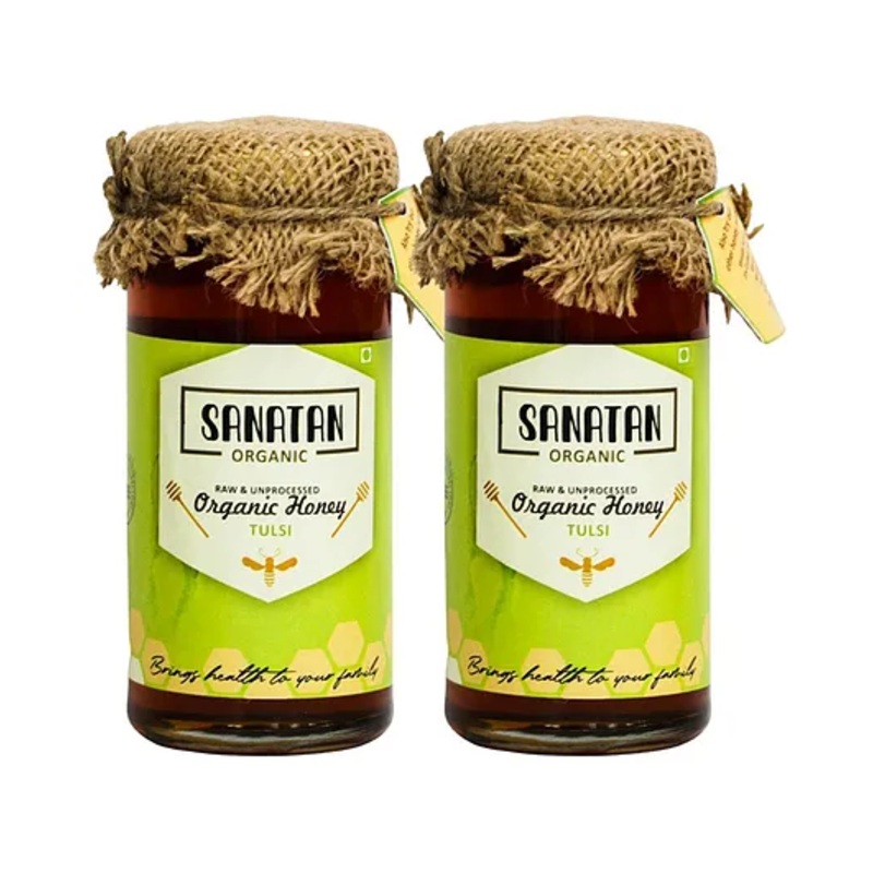 Sanatan Organic Mono Floral Tulsi Honey-Immunity (Pack of 2)-550 g