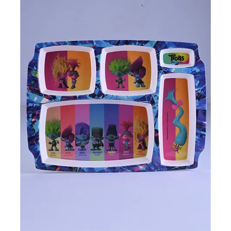 Servewell 5 Partition Plate Trolls Theme – Multicolour