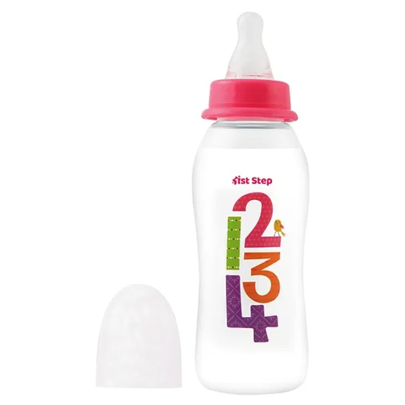 1st Step BPA Free Baby Feeding Bottle with Anti-Colic Nipple 240 ml-240 ml- Pink