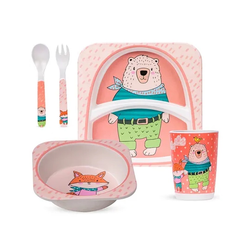 Adore Hey Ya! Bamboo Meal Sets – Pack of 5 accessories- Fox
