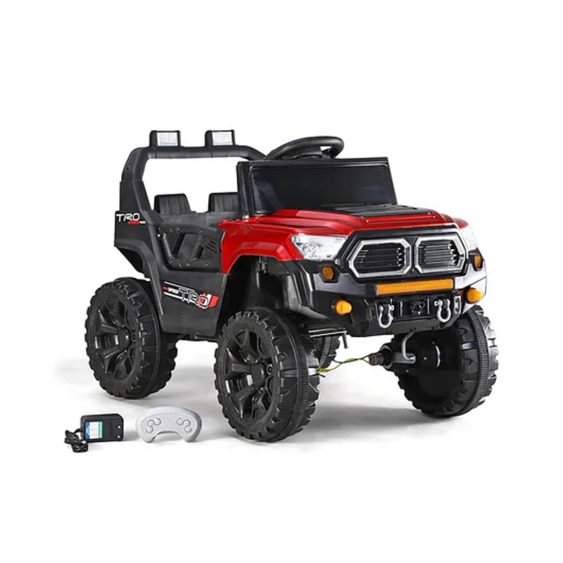 Baby Glider 4×4 Battery Operated Ride On Jeep With Windshield Light, Bluetooth & Music- Red