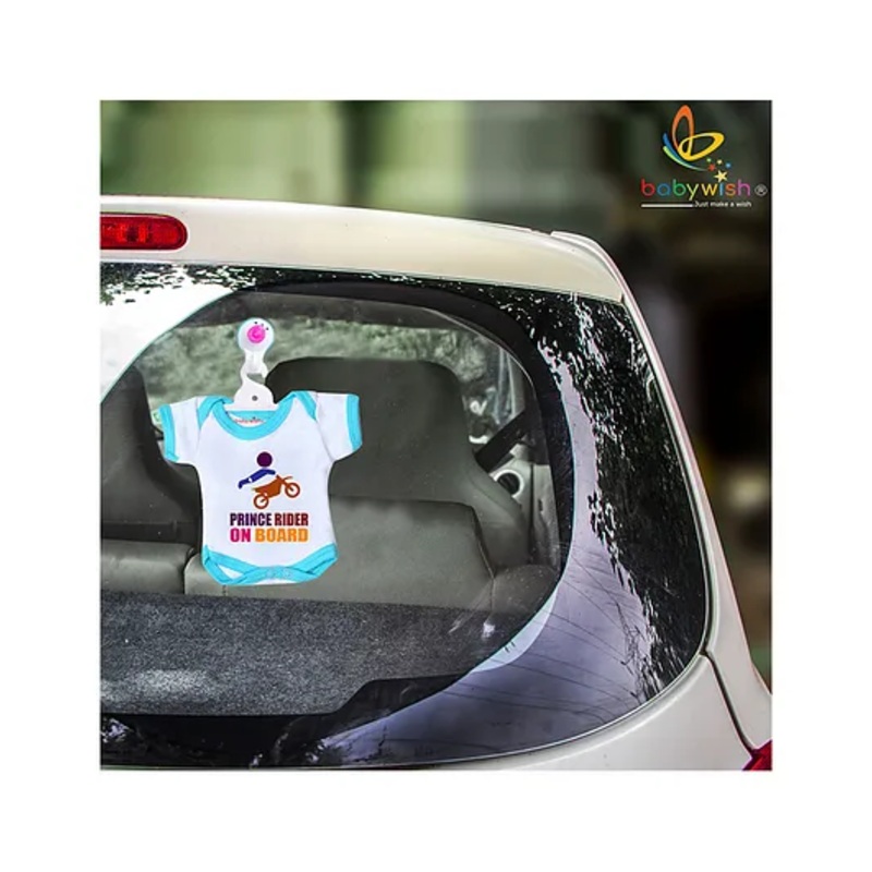 Babywish Prince Rider on Board Car Decals Cloth Safety Sign Board – Blue