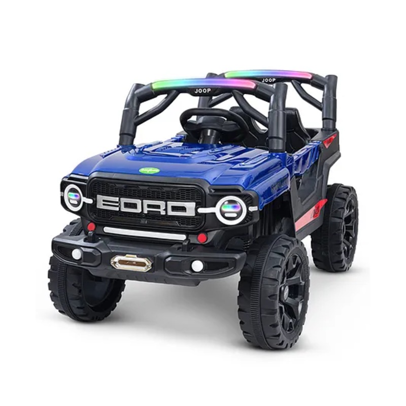 Baybee Eoro Rechargeable Battery Operated Jeep with Music & RGB Light – Painted Blue