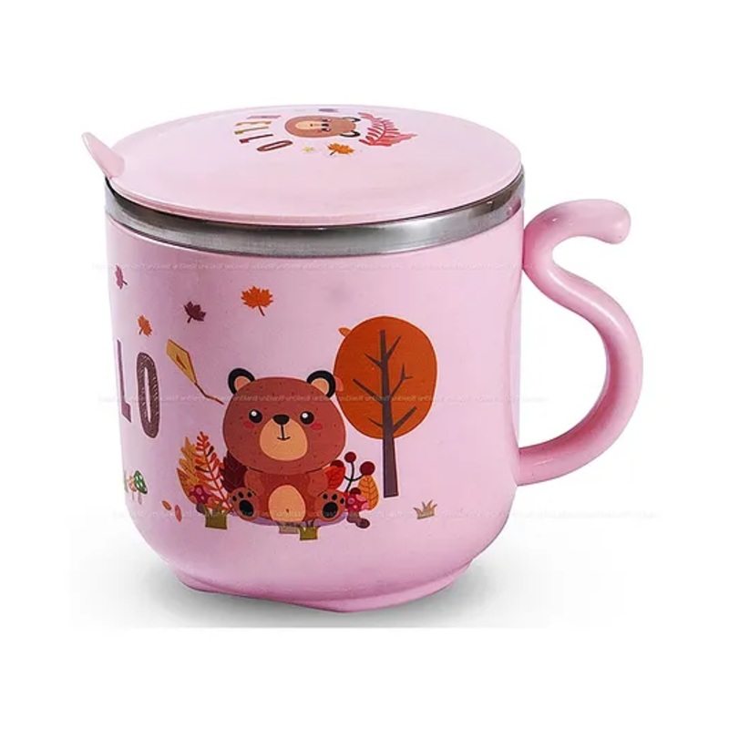 FunBlast Insulated Stainless Steel Milk Mug Pink  270 ml