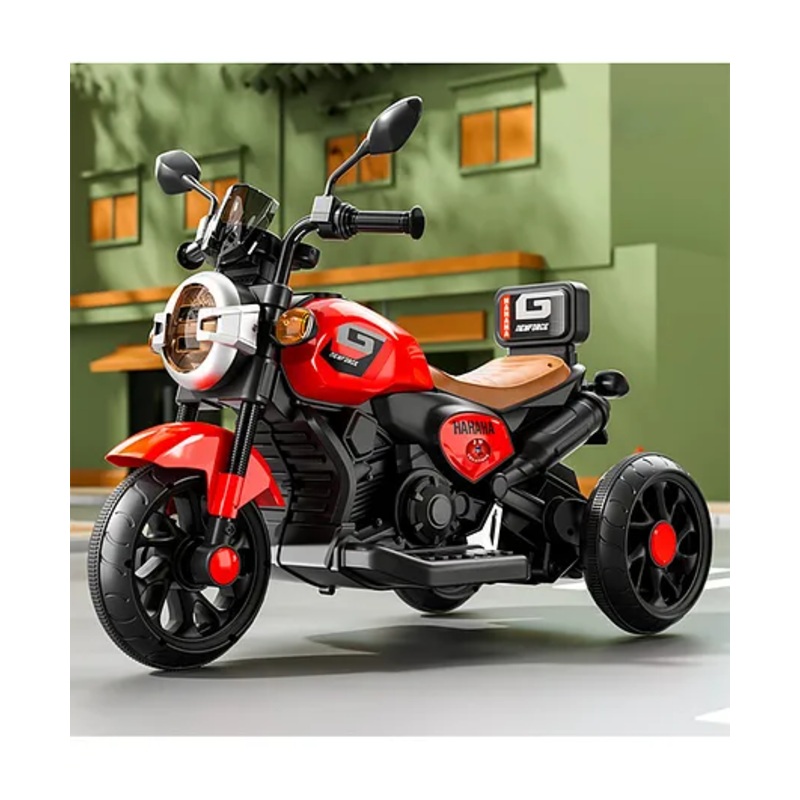 JN Creations 6V Battery Operated Ride On Yamaha RX-100 Bike for Kids with Foot Accelerator & Brake (RED)