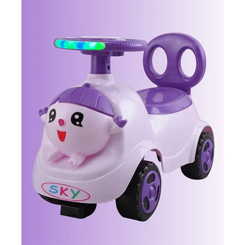 JoyRide Baby CARTOON Ride On with LED Lights & Music – Big Backrest – Under Seat Storage Utility Box – Rider for Kids – Boys – Girls – Age Group 1 to 3 Years Ride on