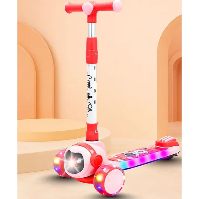 Little Olive Pluto Grand Scooter with LED Lights & Adjustable Height – Red