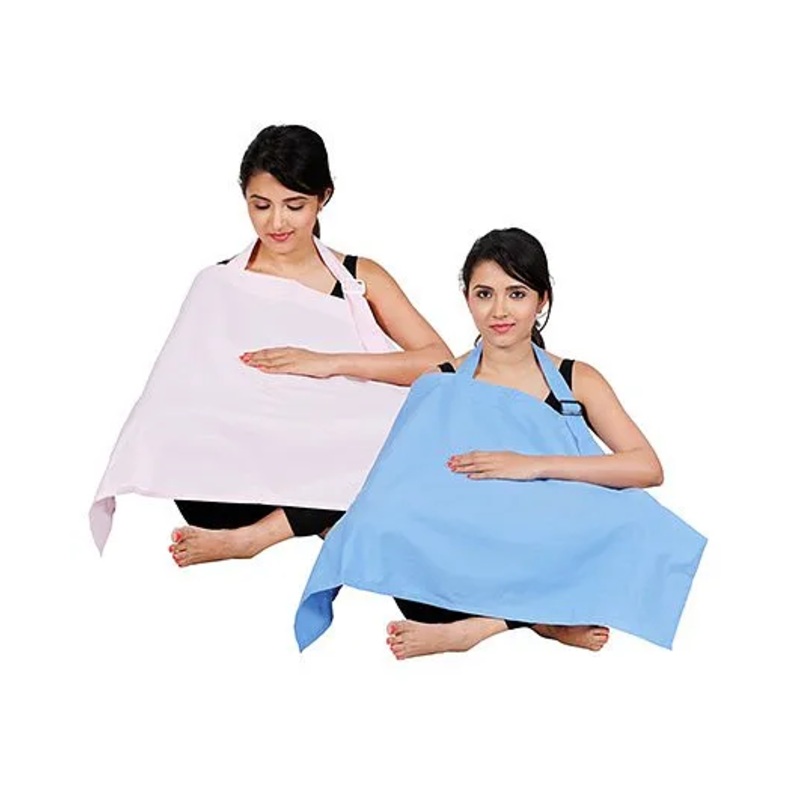 Lulamom Full Coverage Extra Wide Nursing Cover Pack Of 2 LM27014 – Pink & Sky Blue