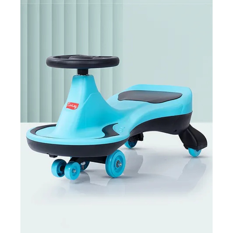 LuvLap Sunny Swing Car, Kids Push Magic Ride-On Toy for 3+ Years, Comfortable Seat, Durable Build, Fun and Safe for Baby Boys & Girls, Blue & Black