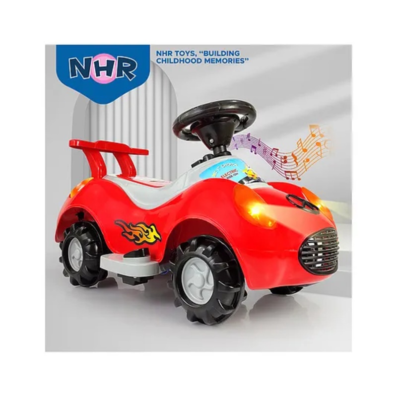 NHR Electronic Ride On Car with Advanced Music System and Lights | Kids Ride On With Strong Wheels, Smooth Steering, Accelerator, USB Port, Mic and Bluetooth | Ride On for Kids 3+ Years |Ride On Car