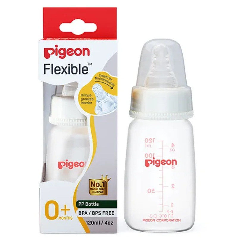 Pigeon Peristaltic Feeding Bottle Nipple Size Small White – 120 ml