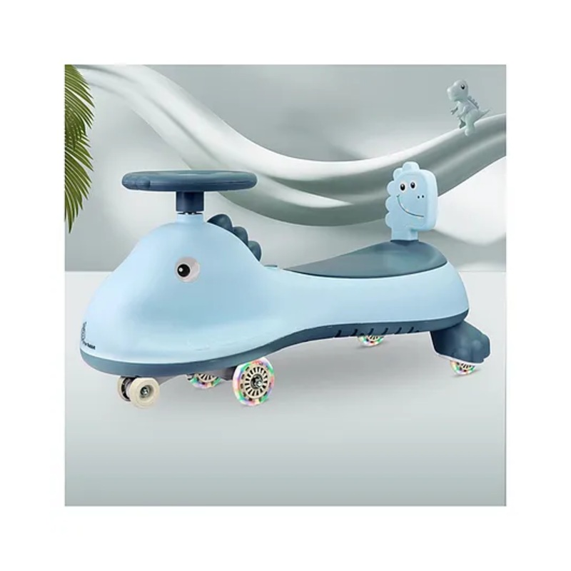 R for Rabbit Iya Iya Dino Kids Swing Car Twister Panda Car with PU LED Wheels ABEC 7 Bearing Push Ride on Magic Car – Light Blue