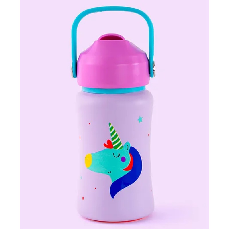 Rabitat Stainless Steel Play 3.0 Sipper Bottle with Unicorn Print Lilac – 350 ml