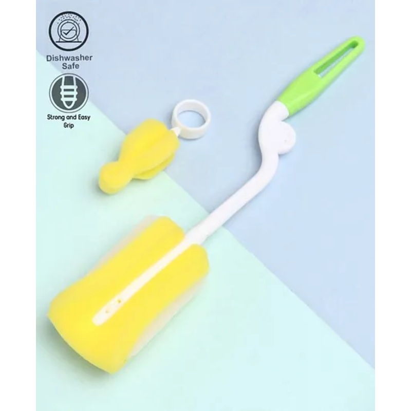 Sponge Bottle Brush – Yellow Green