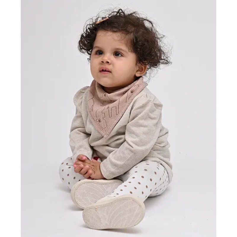 Theoni Organic Muslin Bandana Bibs – Beige