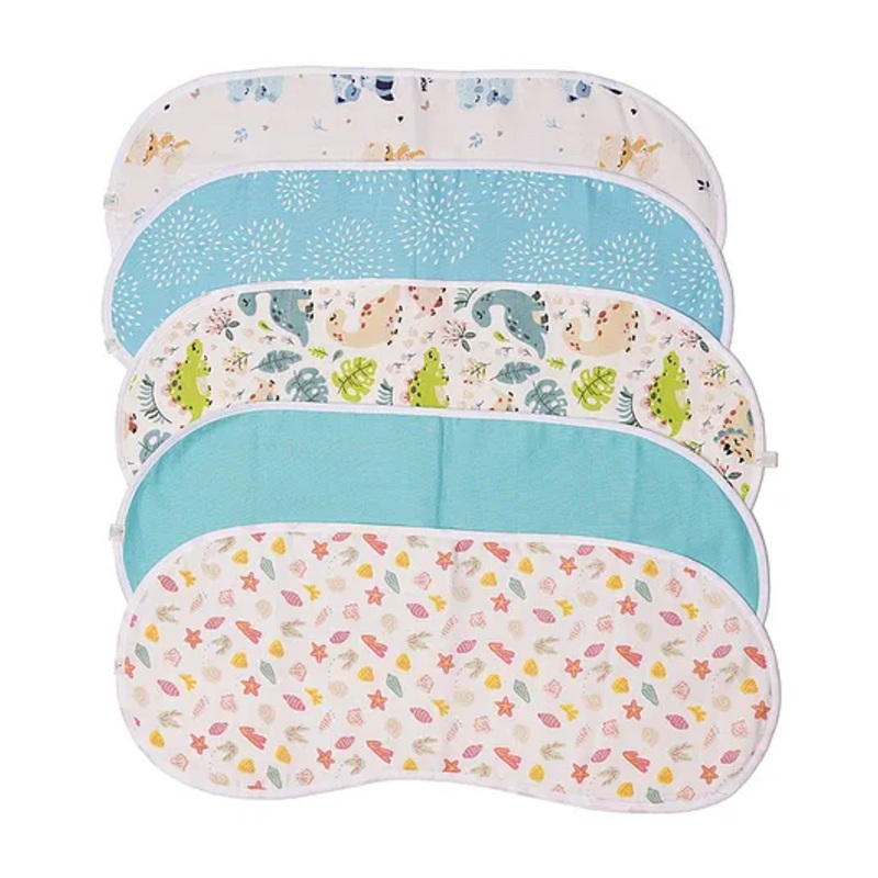 TIDY SLEEP Muslin Burp cloth-Assorted Colours-Pack of 5