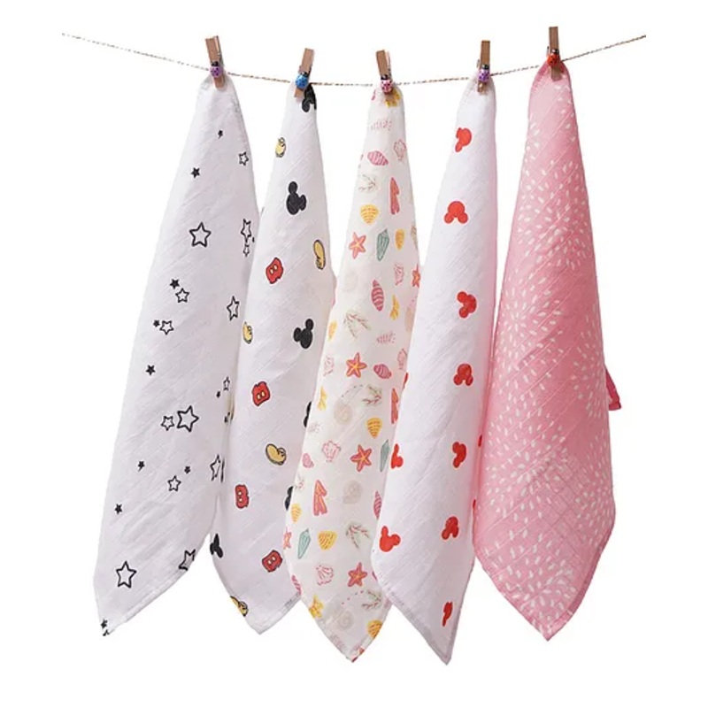 TIDY SLEEP Muslin Face Napkin-Assorted Colours-Pack of 5