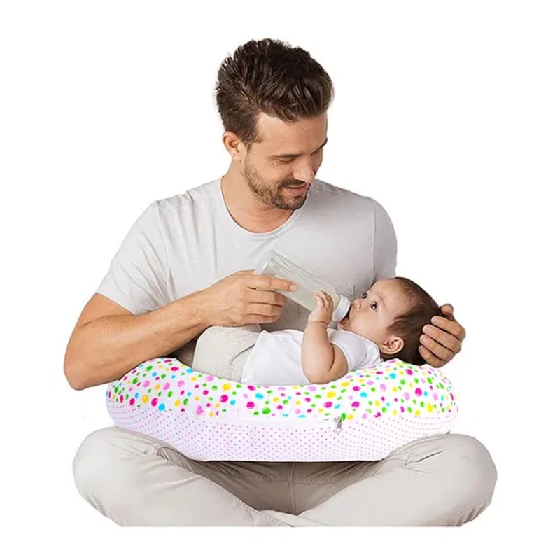 VParents Bluebell  Multipurpose Baby Feeding Nursing Cum Maternity Pillow for New Born – Pink