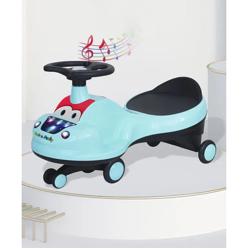 Wavezo Magic Swing Car with Lights Music & PU Wheels – Blue