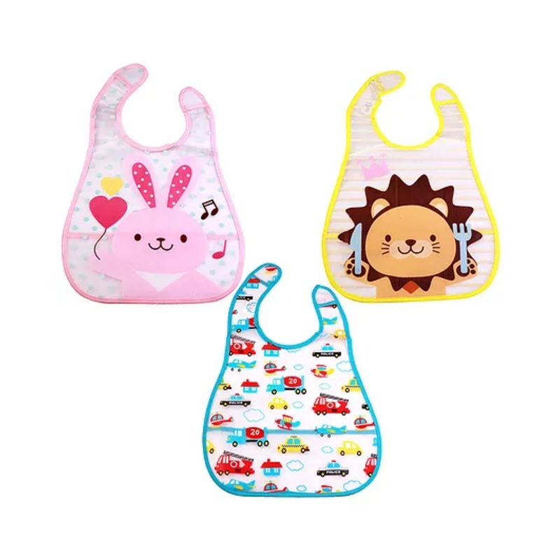 Adore Baby Washable And Reusable Bibs Pack of 3 (Colour & Print May Vary)