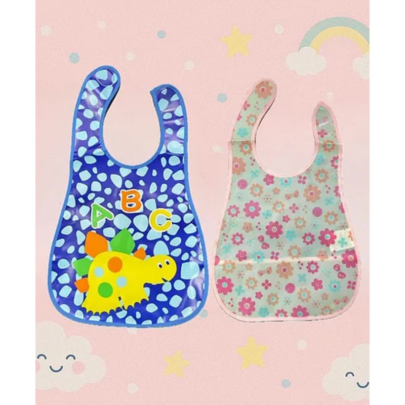 Badal Kidz Plastic Waterproof Baby Feeding Apron with BIB – Blue &Pink(Pack of 2)