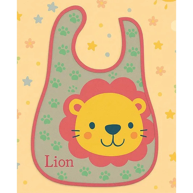 Badal Kidz Plastic Waterproof Baby Feeding Apron with Bib – Pink