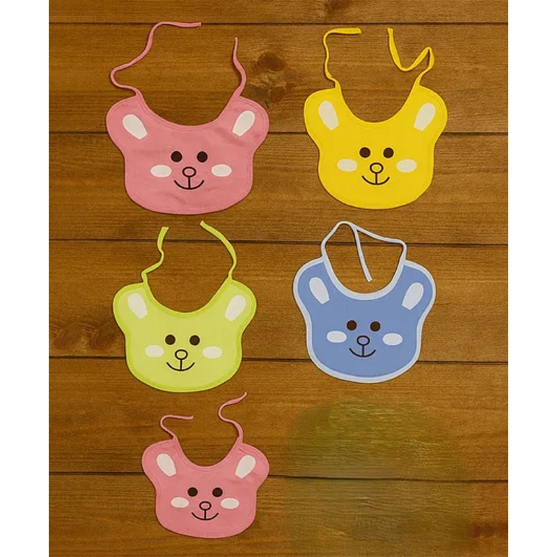 Badal Kidzpremium Knot Baby Bibs – Soft Cotton, Cute Animal Prints, Comfortable & Absorbent (Set Of5)