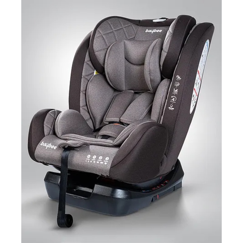 Baybee Convertible  with with Isofix 3 Position Recline Headrest Adjustable Safety Belt Baby Seat Car – Brown