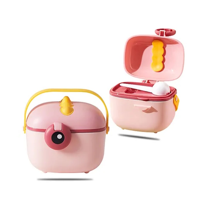 Bembika Milk Powder Storage Container with Scoop and Leveler – Pink(400 ml)