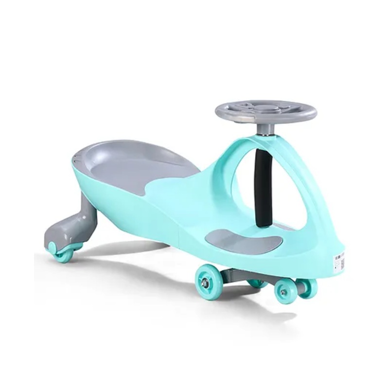 Kids Twister Swing Car with Light & Sound | Easy to Handle| Built for Rough Play| Encourages Physical Activity| Smooth Wheels| Colorful LED Lights – Sea Green