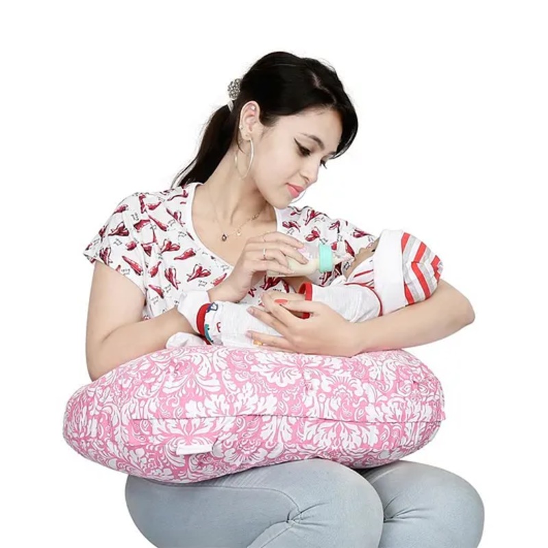 Lulamom Allergen Protected Nursing Pillow & Cover Printed – Pink