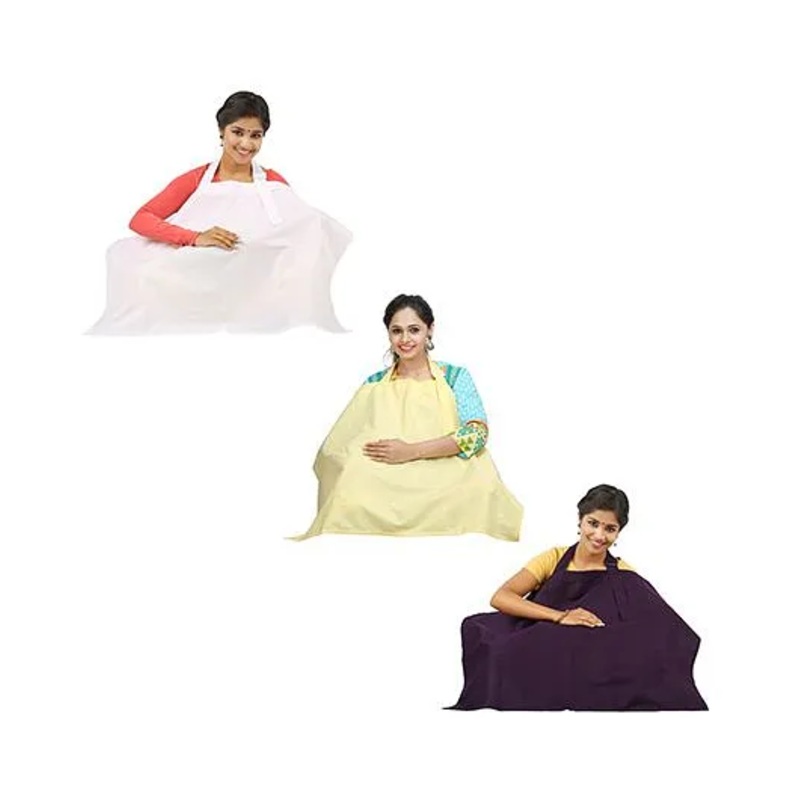 Lulamom Nursing Cover Pack of 3 – Aubergine White Yellow