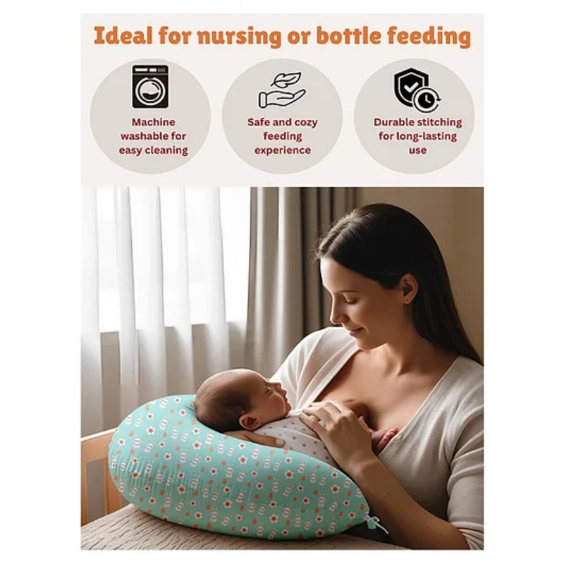 NEW COMERS Newborn Nursing Feeding Pillow, Breastfeeding Pillows with Removable Cover – Sea Green