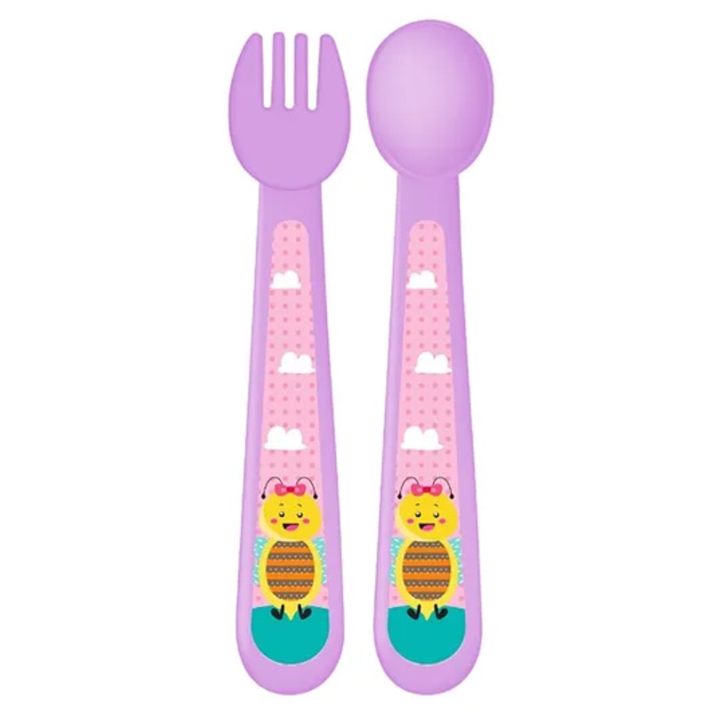 Adore Spoozy Baby Spoon & Fork Set- Purple (Pack of 2)