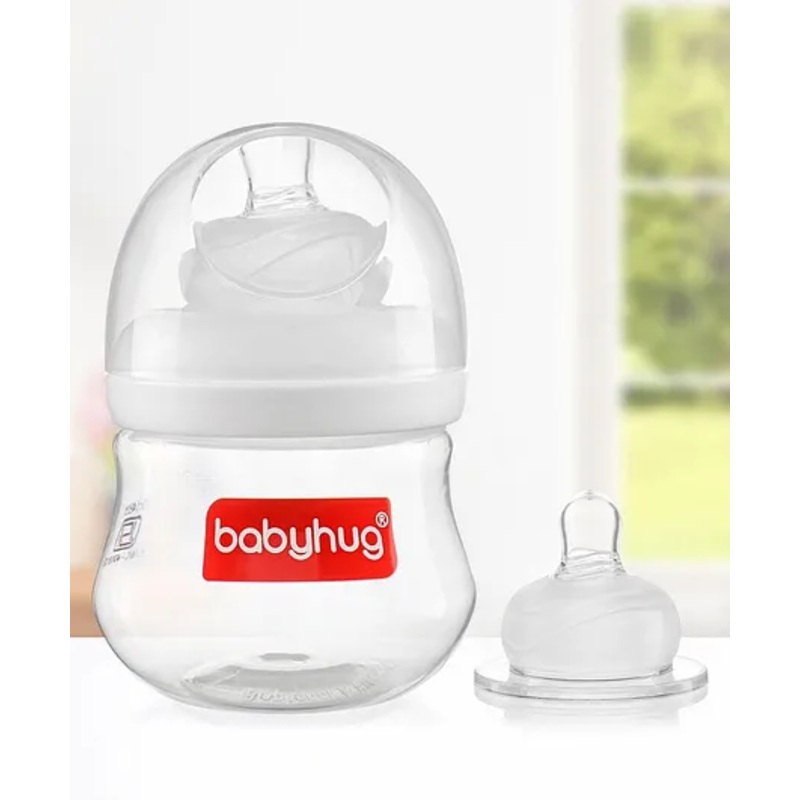 Babyhug Wide Neck Feeding Bottle White – 125 ml