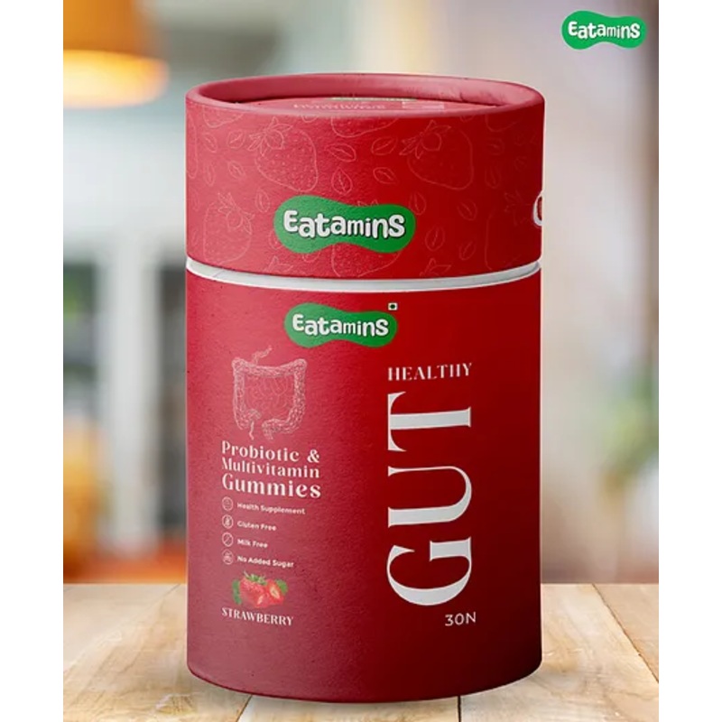 Eatamins Gut Health Gummies Supplement with Prebiotics & Probiotics | Helps in Digestion, Bloating & Acidity Relief | Gut Gummies for Kids, Adult Men & Women | Zero Added Sugar – 30 Gummies