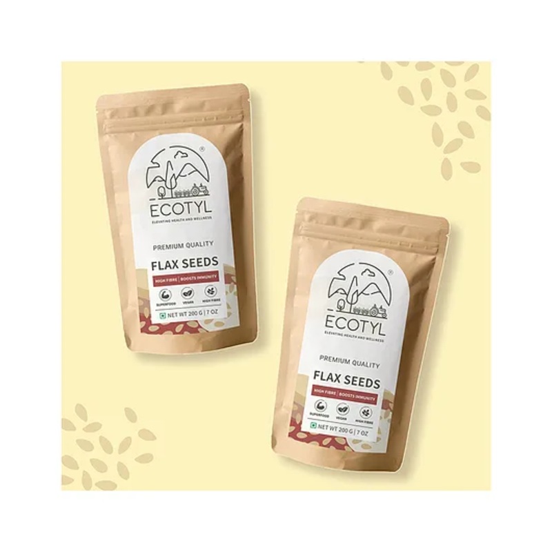 Ecotyl Flax Seeds – Set of 2 | Unroasted | 2 x 200g