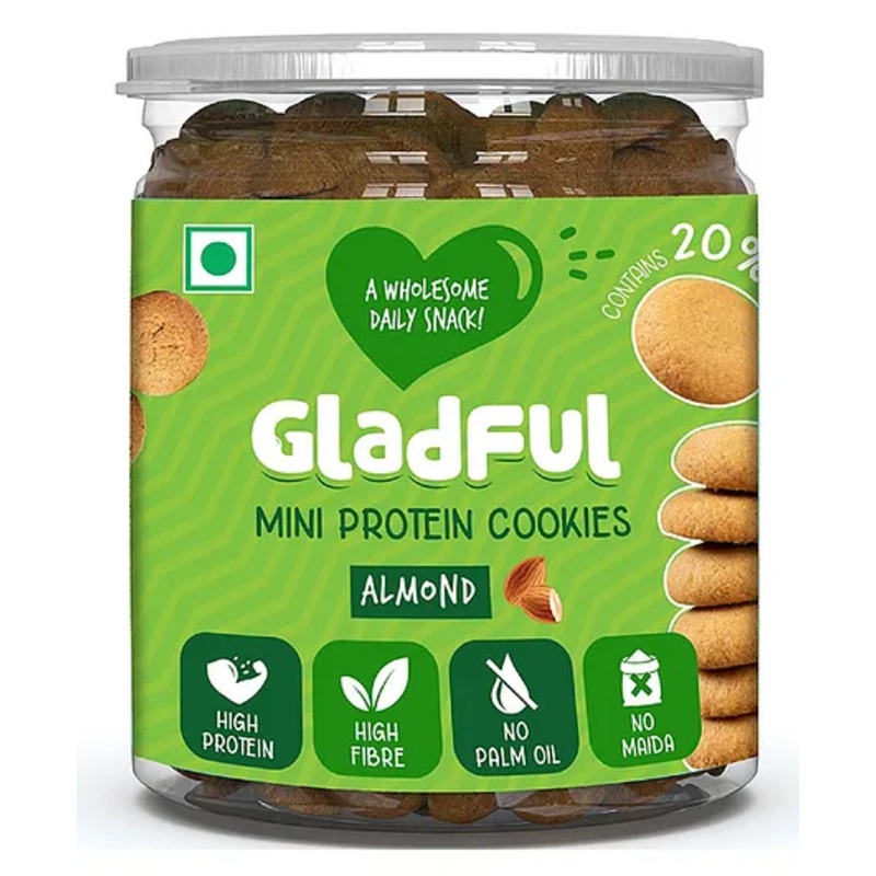 Gladful Almondy Protein Mini Cookies For Kids & Families- 150 gm