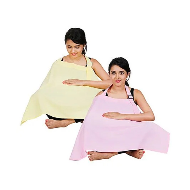 Lulamom Full Coverage Extra Wide Nursing Cover Pack Of 2 LM27014 – Pink & Yellow