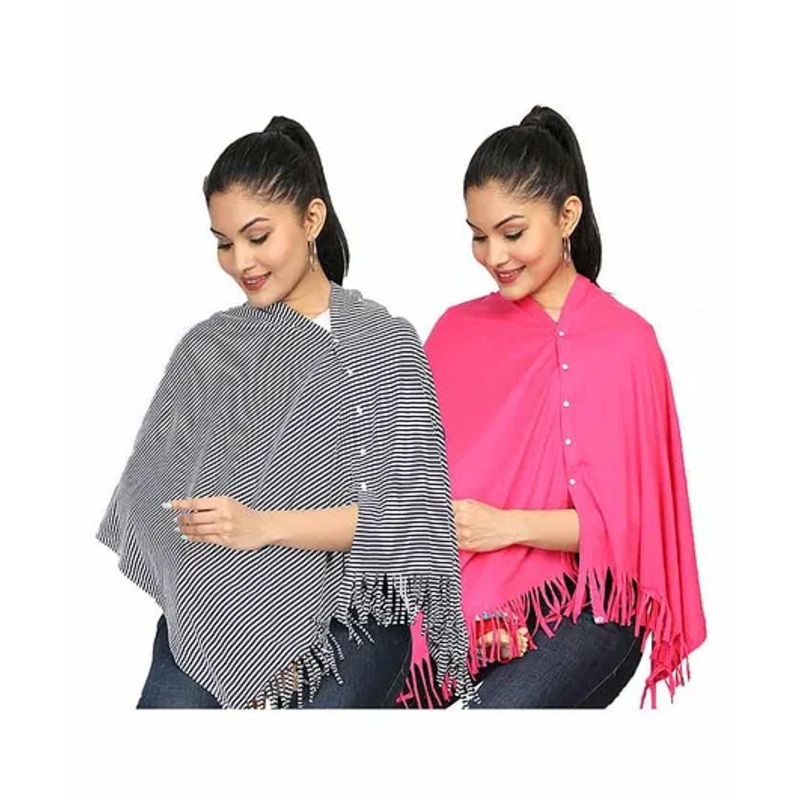 Nene Multi Purpose Mother’s Breast Feeding Shawl Pack Of 2 – Grey Pink