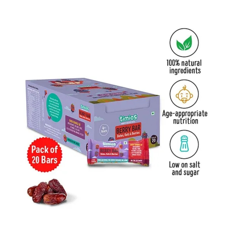 timios Nutritious Berry Bars Pack of 20  – 30 g each